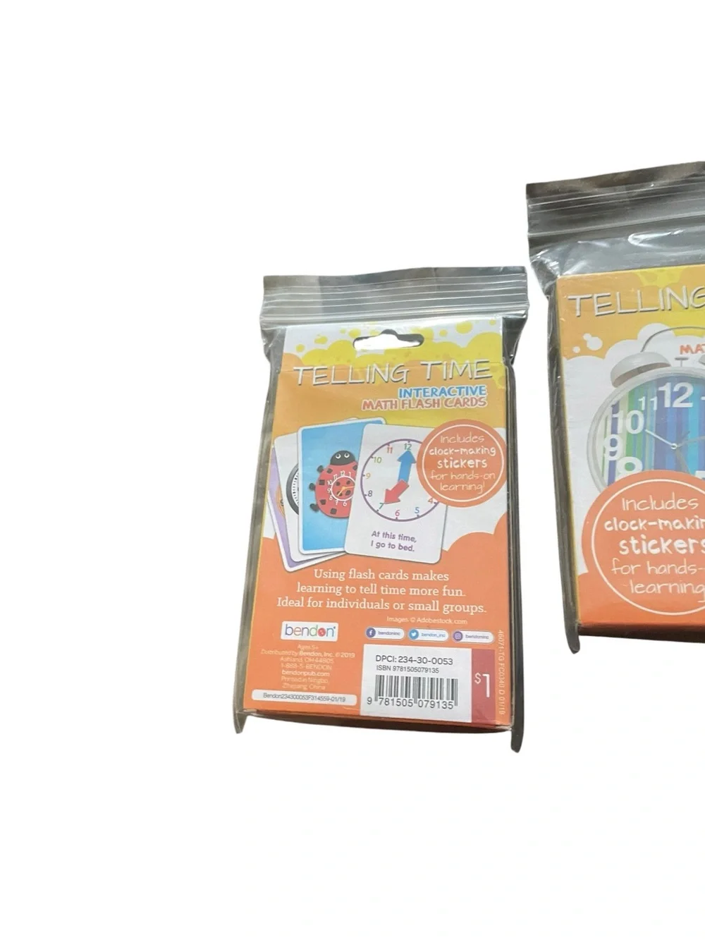 Flash cards for kids money and telling  time set of 4